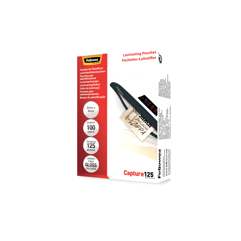 385-PACK 100 BOLSAS PLASTIFICACION 60X90 125 MICRAS FELLOWES 5397402 385-PACK 100 BOLSAS PLASTIFICACION 60X90 125 MICRAS FELLOWES 5397402