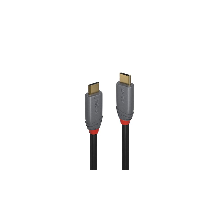 38521-Lindy 36900 cable USB 0,5 m USB C Negro, Gris