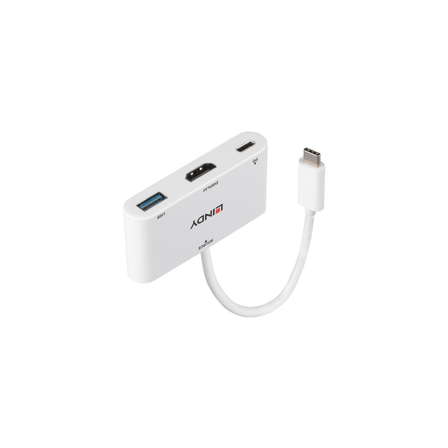 38533-Lindy 43340 Adaptador grafico USB 3840 x 2160 Pixeles Blanco
