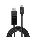 38536-Lindy 43341 adaptador de cable de video 1 m USB Tipo C DisplayPort Negro
