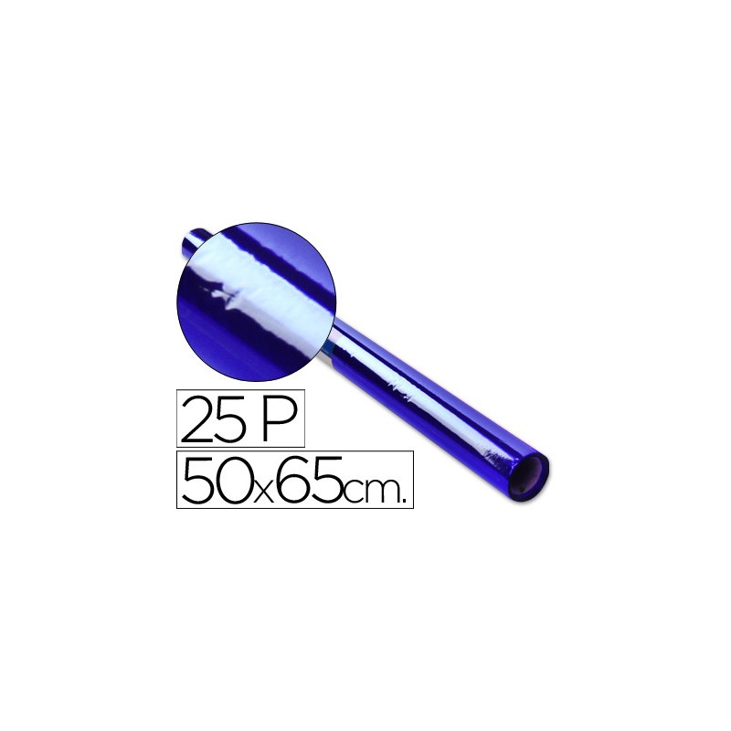 3869-ROLLO PAPEL CELOFAN SEMIPERFORADO HOJA 50X65 CM 30 GR. AZUL SADIPAL 12502