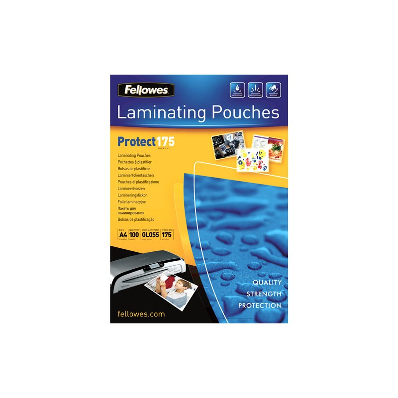 387-PACK 100 BOLSAS PLASTIFICACION 216X303 175 MICRAS A4 FELLOWES 5308703 387-PACK 100 BOLSAS PLASTIFICACION 216X303 175 MICRAS A4 FELLOWES 5308703