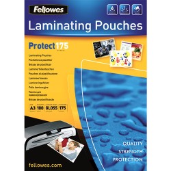 388-PACK 100 BOLSAS PLASTIFICACION 303X426 175 MICRAS A3 FELLOWES 5308803
