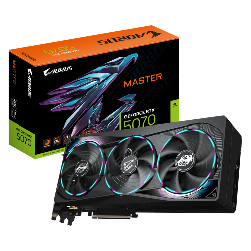 38812-GIGABYTE AORUS GeForce RTX 5070 MASTER 12G Tarjeta Grafica - 12GB GDDR7, 192 bits, PCI-E 5.0, XXXX MHz Core Clock,