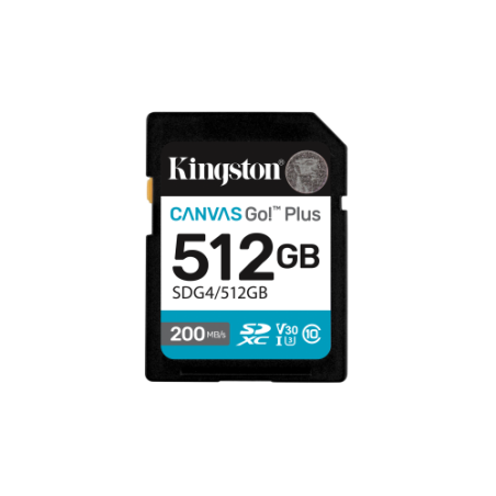 38814-Kingston Technology 512GB SDXC Canvas Go Plus Gen4 200MB/s C10 UHS-I U3 V30