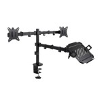 39094-TooQ Soporte de Mesa para 2 Pantallas 17"-32" y Portatil, Negro