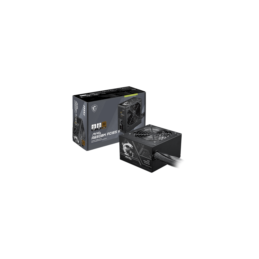 39144-MSI MAG A650BN PCIE5 II unidad de fuente de alimentacion 650 W 20+4 pin ATX ATX Negro