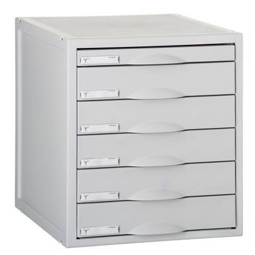 3915-MODULO ARCHISYSTEM DE 6 CAJONES 356X316X362 MM GRIS ARCHIVO 2000 8206C GS