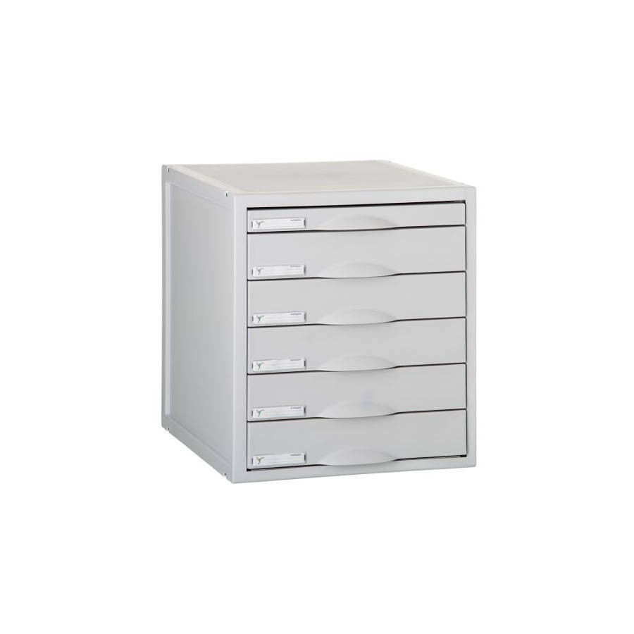 3915-MODULO ARCHISYSTEM DE 6 CAJONES 356X316X362 MM GRIS ARCHIVO 2000 8206C GS