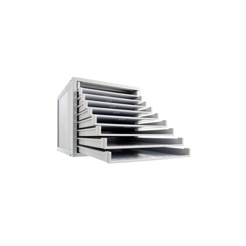 3916-MODULO ARCHISYSTEM DE 9 BANDEJAS 356X316X303 MM GRIS ARCHIVO 2000 8409B GS