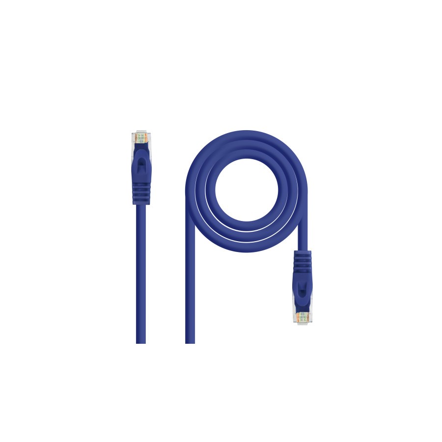 39165-Nanocable Cable de red latiguillo RJ45 LSZH Cat.6A UTP AWG24, Azul, 0.5m