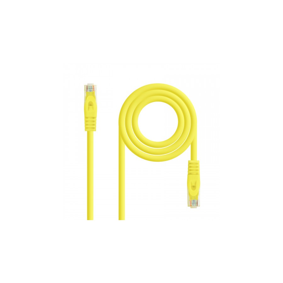 39173-Nanocable Cable de red latiguillo RJ45 LSZH Cat.6A UTP AWG24, Amarillo, 0.5m