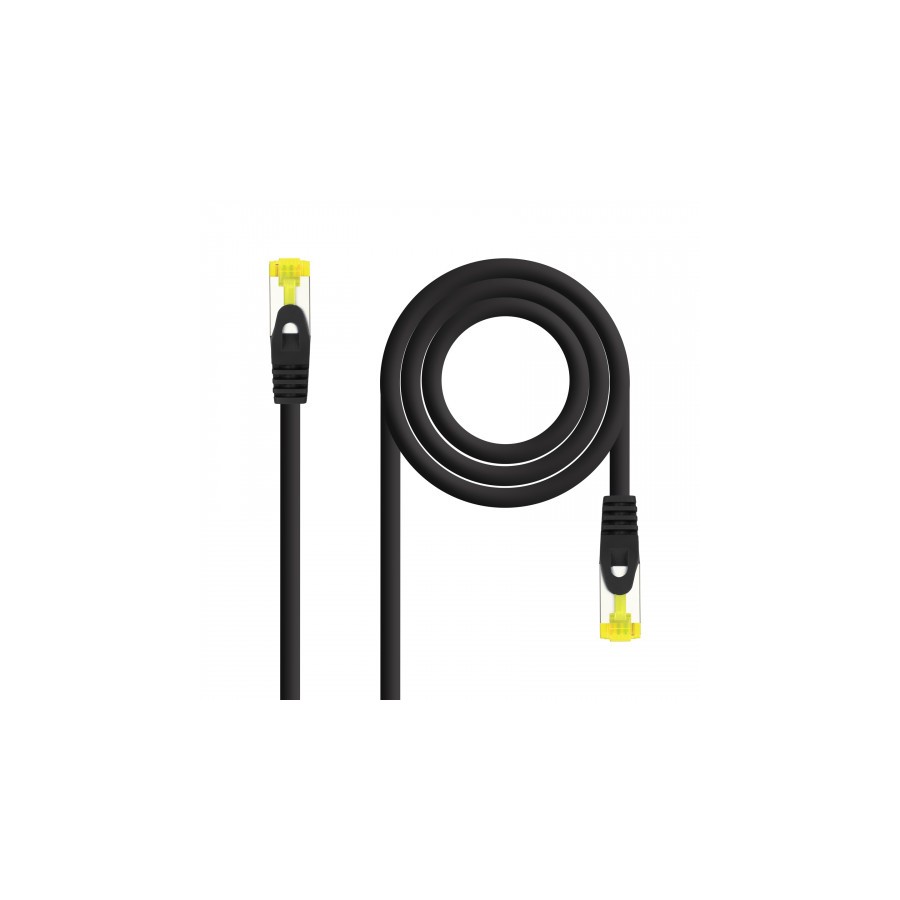 39219-Nanocable Cable de red latiguillo RJ45 LSZH Cat.6A SFTP AWG26, Negro, 0.5m