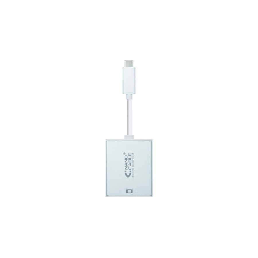 39303-Nanocable CONVERSOR USB-C A DISPLAYPORT, ALUMINIO, 15 CM