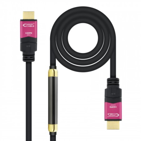 39313-Nanocable 10.15.3725 cable HDMI 25 m HDMI tipo A (Estandar) Negro, Rosa