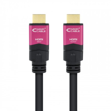 39316-Nanocable 10.15.3730 cable HDMI 30 m HDMI tipo A (Estandar) Negro, Rosa