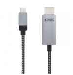 39326-Nanocable 10.15.5103 adaptador de cable de video 3 m USB Tipo C HDMI Aluminio, Negro