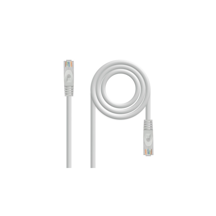 39347-Nanocable Cable de red latiguillo RJ45 LSZH CAT.6A UTP AWG24, Gris, 1.5 m