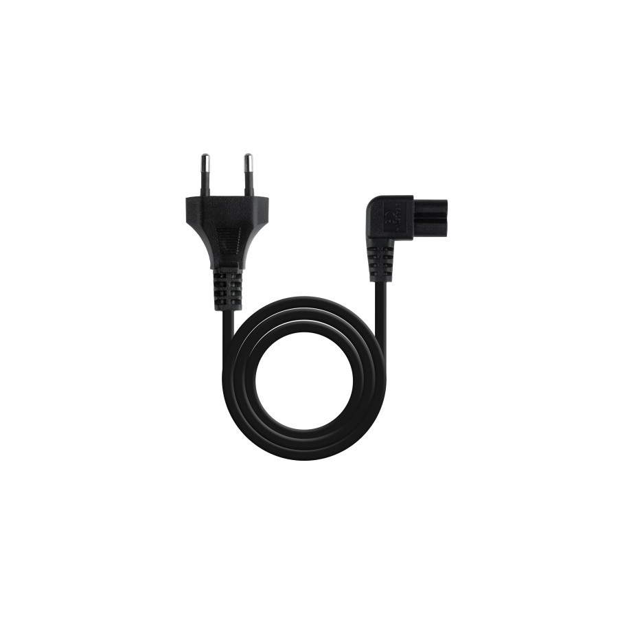 39365-TooQ Cable de Alimentacion Acodado CEE7/16/M-C7/H, Negro, 3 m