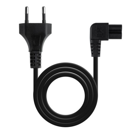 39365-TooQ Cable de Alimentacion Acodado CEE7/16/M-C7/H, Negro, 3 m