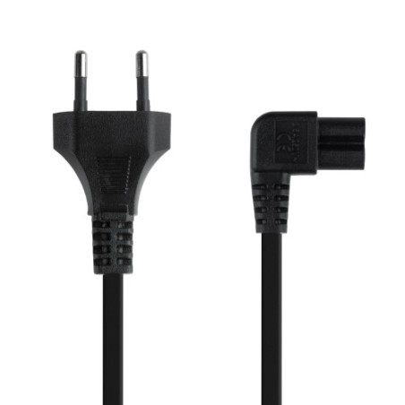39366-TooQ Cable de Alimentacion Acodado CEE7/16/M-C7/H, Negro, 3 m