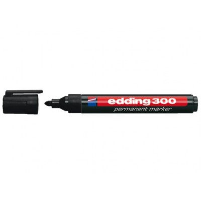 MARCADOR PERMANENTE PUNTA REDONDA 15 3MM 300 NEGRO EDDING 300 01