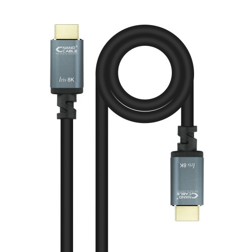 39375-Nanocable Cable HDMI 2.1 IRIS 8K A/M-A/M, Negro, 0.5 m