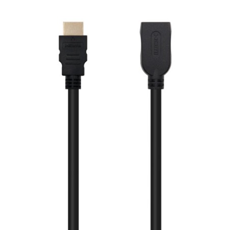 39384-Nanocable Cable HDMI 2.0 Prolongador A/M-A/H, Negro, 1 m
