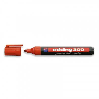 MARCADOR PERMANENTE PUNTA REDONDA 15 3MM 300 ROJO EDDING 300 02