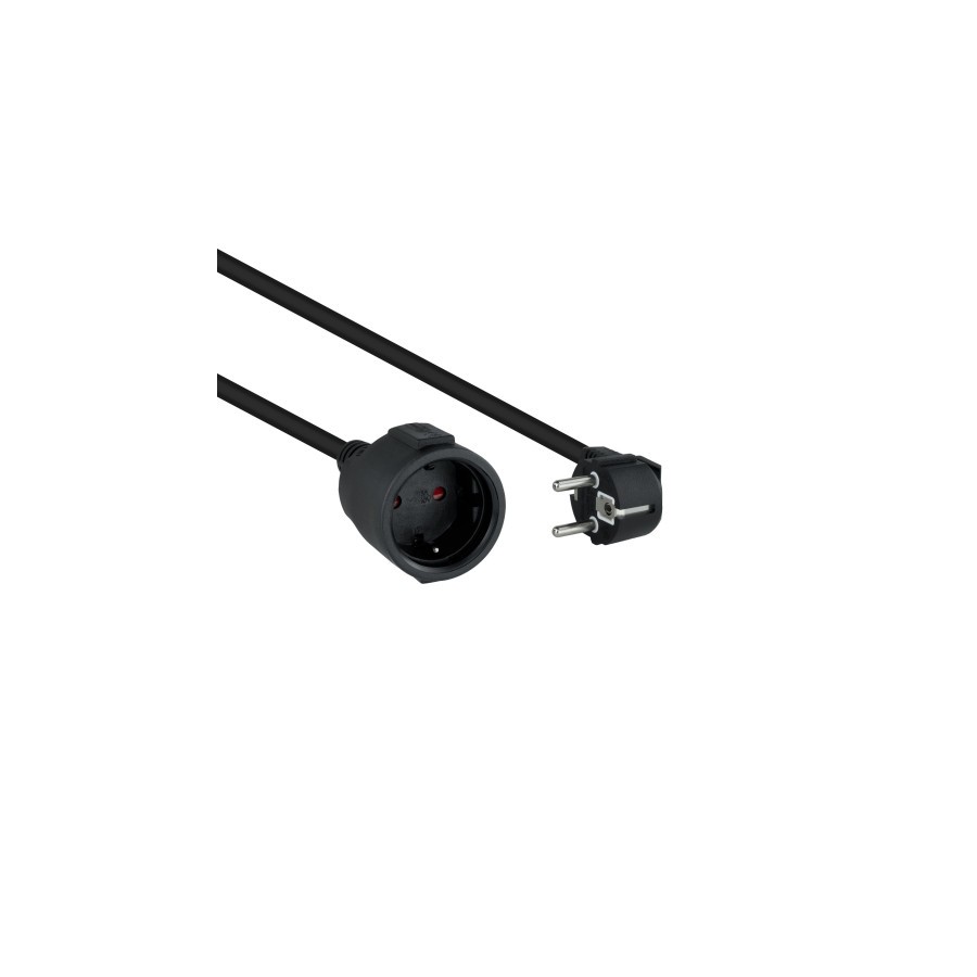 39397-Nanocable Cable de Alimentacion Alargador, Negro, 2 m