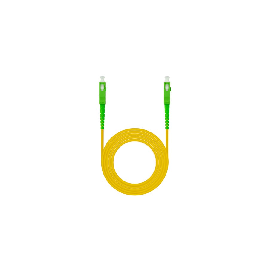 39454-Nanocable Cable de Fibra Optica SC/APC a SC/APC Monomodo Simplex LSZH, Amarillo, 1 m