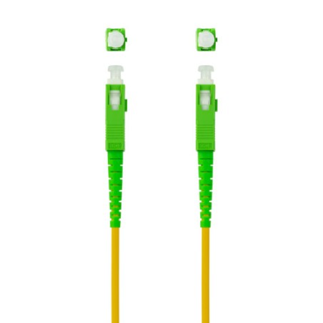 39459-Nanocable Cable de Fibra Optica SC/APC a SC/APC Monomodo Simplex LSZH, Amarillo, 3 m