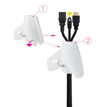 39473-Nanocable Organizador de Cables Flexible 25 mm, Blanco, 3 m