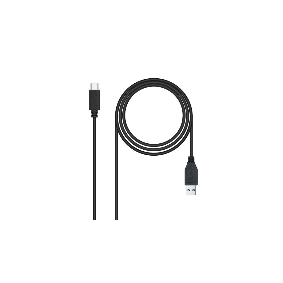39480-Nanocable Cable USB 3.1, Gen2 10 Gbps 3A, tipo USB-C/M-A/M, Negro, 2 m
