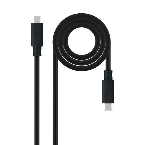 39482-Nanocable Cable USB 3.1 Gen2 10Gbps 5A, 4K/60Hz, USB-C/M-USB-C/M, Negro, 0.5 m