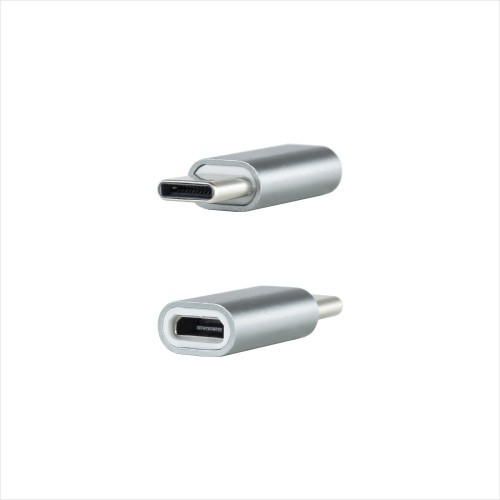 39497-Nanocable Adaptador USB-C a Micro USB, USB-C/M-Micro B/H, Aluminio, Gris