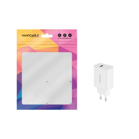 39538-Nanocable Cargador USB, 5V/2.1A, Blanco