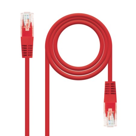 39551-Nanocable Cable Red Latiguillo RJ45 CAT.6 UTP AWG24, Rojo, 30 cm
