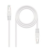 39553-Nanocable Cable Red Latiguillo RJ45 CAT.6 UTP AWG24, Blanco, 30 cm