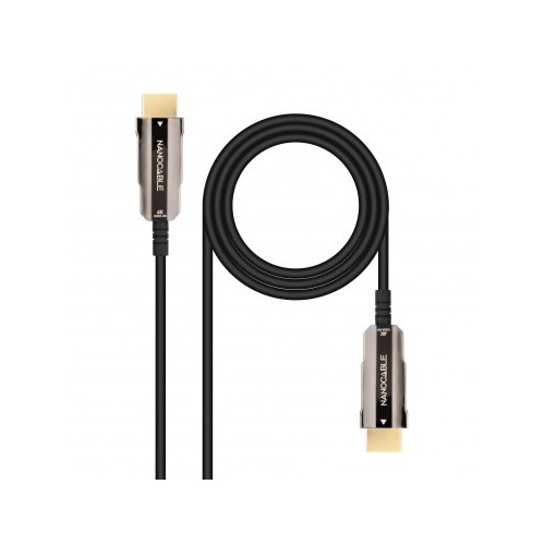 39557-NANOCABLE CABLE HDMI V2.0 AOC 4K@60HZ 18Gbps NEGRO 10 M