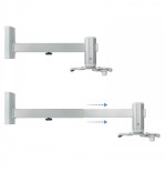 39694-TooQ SOPORTE UNIVERSAL DE PARED GIRATORIO 360o E INCLINABLE PARA PROYECTOR PLATA