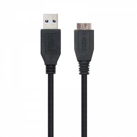 39700-Nanocable CABLE USB 3.0, TIPO A/M-MICRO B/M, NEGRO, 1.0 M