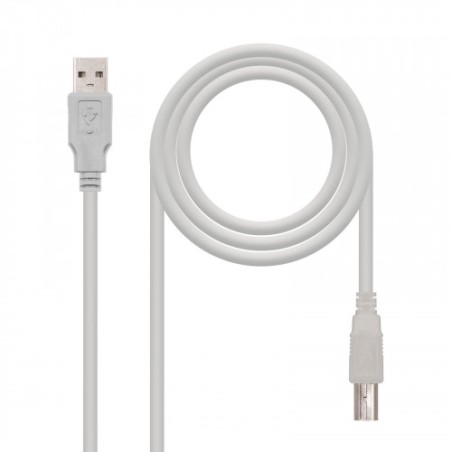 39734-Nanocable CABLE USB 2.0 IMPRESORA, TIPO A/M-B/M, BEIGE, 3.0 M