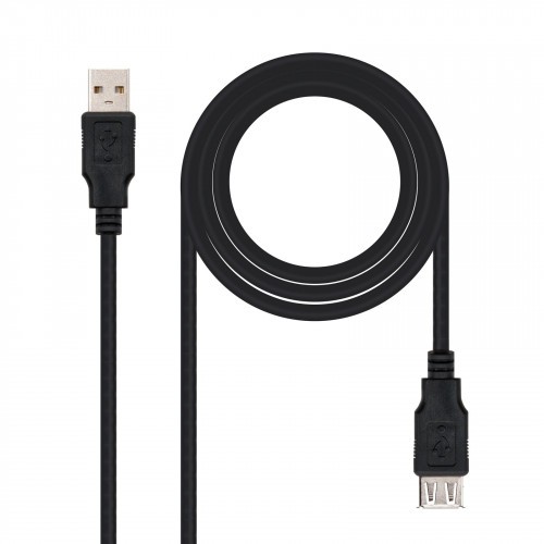 39756-Nanocable CABLE USB 2.0, TIPO A/M-A/H, NEGRO, 1.0 M