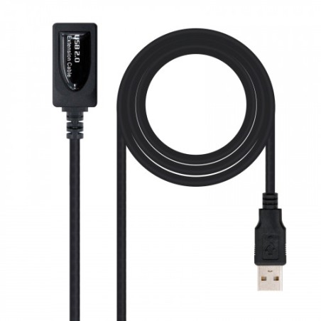 39758-Nanocable CABLE USB 2.0 PROLONGADOR CON AMPLIFICADOR, TIPO A/M-A/H, 5.0 M