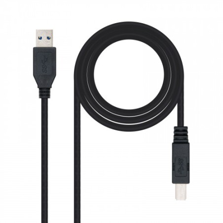 39766-Nanocable 10.01.0802-BK cable USB 2 m 3.2 Gen 1 (3.1 Gen 1) USB A USB B Negro