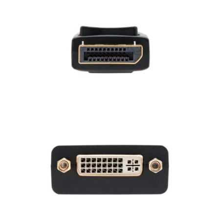 39831-Nanocable CONVERSOR DISPLAYPORT A DVI SINGLE LINK DP/M-DVI/H NEGRO 15 CM