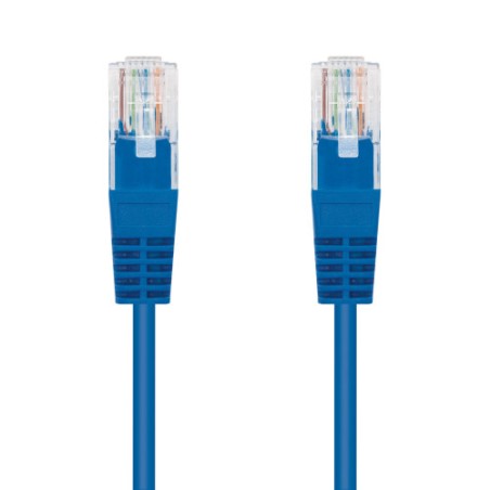 39907-Nanocable CABLE RED LATIGUILLO RJ45 CAT.6 UTP AWG24, AZUL, 0.5 M