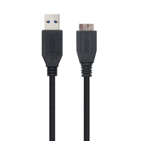 40038-Nanocable CABLE USB 3.0, TIPO A/M-MICRO B/M, NEGRO, 2.0 M