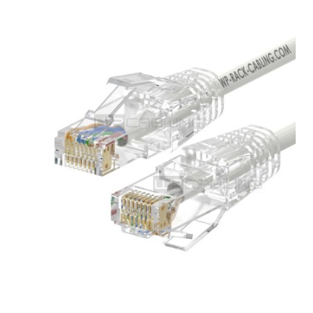40254-WP CAT 6A U-UTP SLIM PATCH CABLE LENGTH 1 M, AWG 28/7, CU, LS0H, 50U GOLD-PLATED PINS, COLOR WHITE